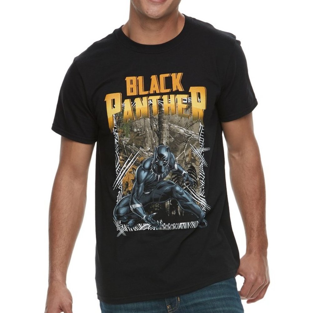New! Black Panther Realtree Camo T-Shirt Marvel Comics MCU Avengers